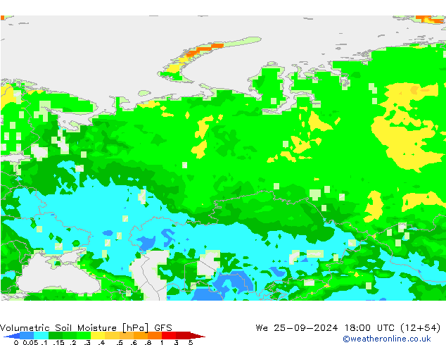 Volumetric Soil Moisture GFS Qua 25.09.2024 18 UTC