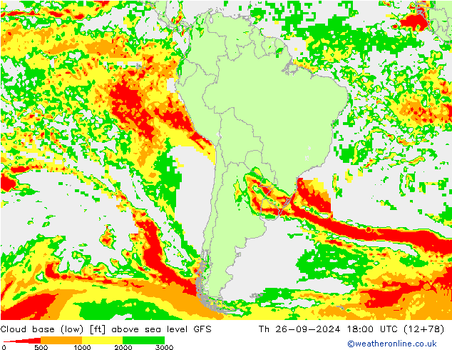 Wolkenbasis (Laag) GFS do 26.09.2024 18 UTC