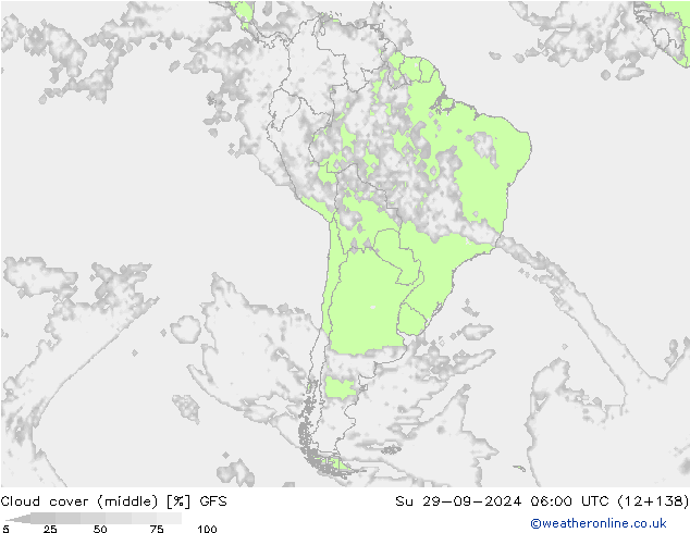 nuvens (médio) GFS Dom 29.09.2024 06 UTC