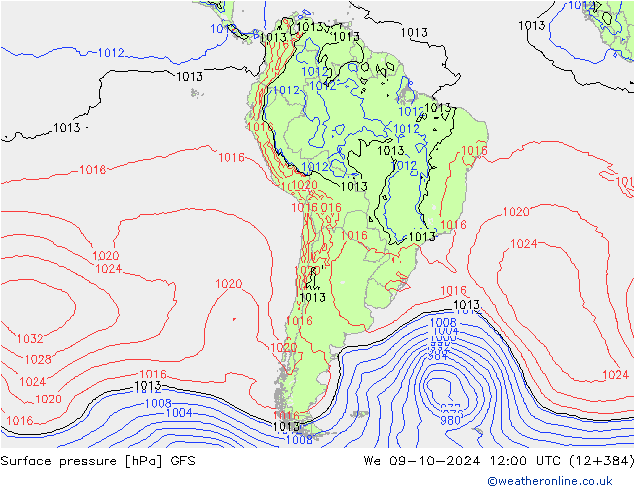 GFS: Qua 09.10.2024 12 UTC