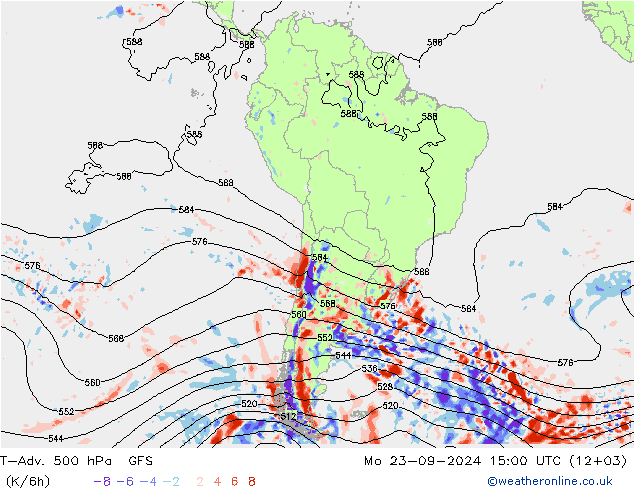 T-Adv. 500 hPa GFS  23.09.2024 15 UTC