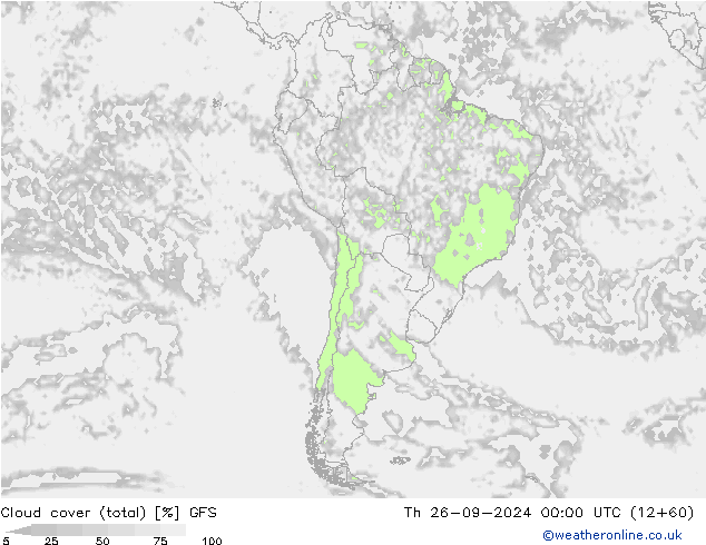 Bulutlar (toplam) GFS Per 26.09.2024 00 UTC