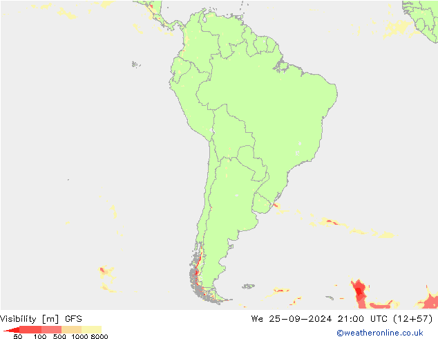 Dohlednost GFS St 25.09.2024 21 UTC