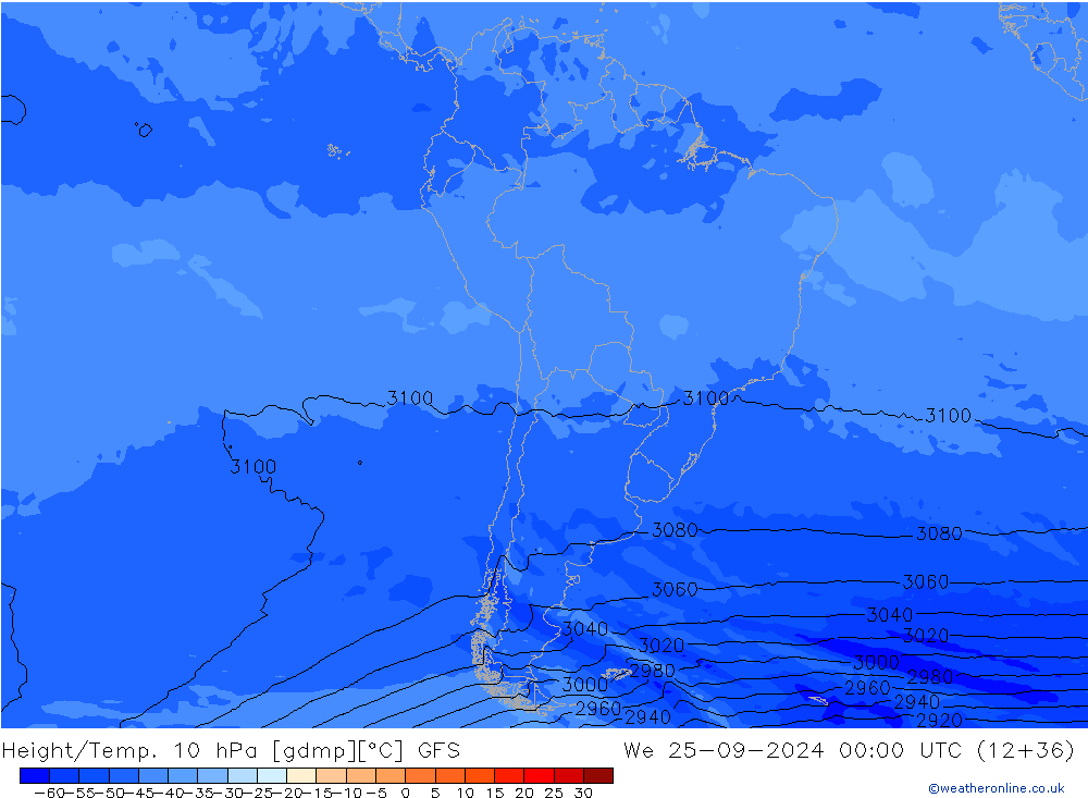 Height/Temp. 10 hPa GFS We 25.09.2024 00 UTC