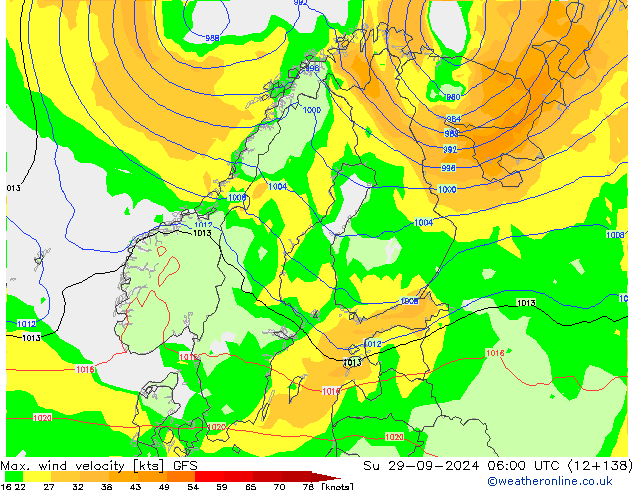 Windböen GFS So 29.09.2024 06 UTC