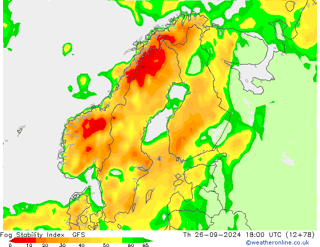 Fog Stability Index GFS Qui 26.09.2024 18 UTC