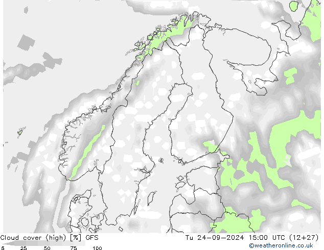 Nuages (élevé) GFS mar 24.09.2024 15 UTC