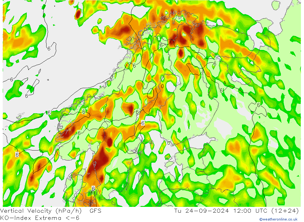 Convectie-Index GFS di 24.09.2024 12 UTC