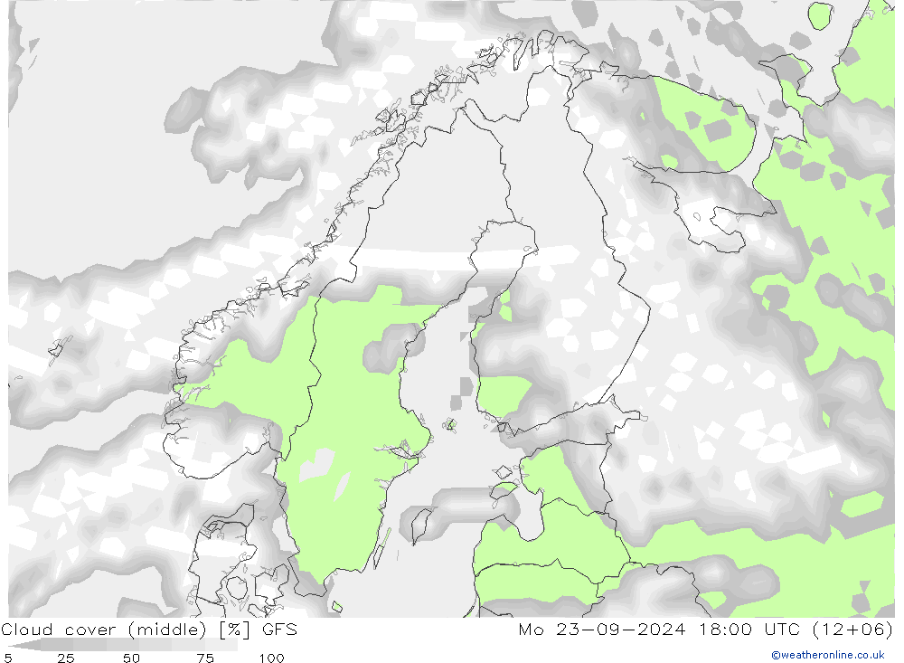 Cloud (high,middle,low) GFS Mo 23.09.2024 18 UTC