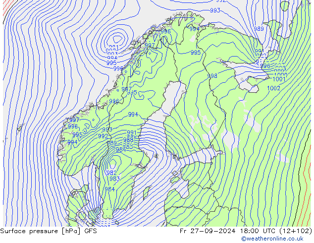 GFS: ven 27.09.2024 18 UTC