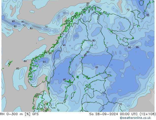 RH 0-300 m GFS Sa 28.09.2024 00 UTC