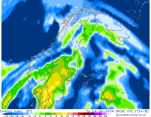 Soaring Index GFS wto. 24.09.2024 06 UTC