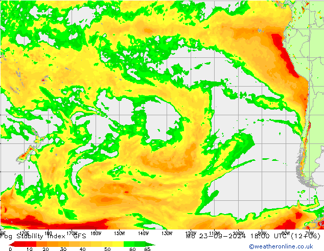 Fog Stability Index GFS Pzt 23.09.2024 18 UTC