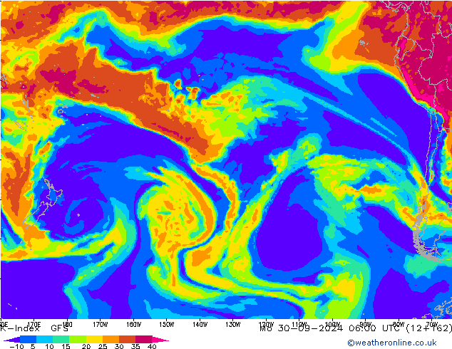 K-İndeksi GFS Pzt 30.09.2024 06 UTC