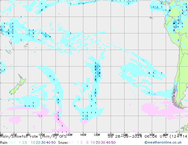 Rain/Snowfall rate GFS So 28.09.2024 06 UTC