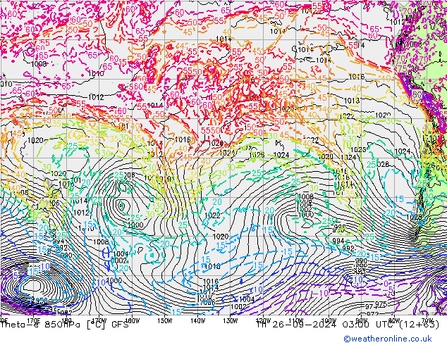 Theta-e 850hPa GFS September 2024