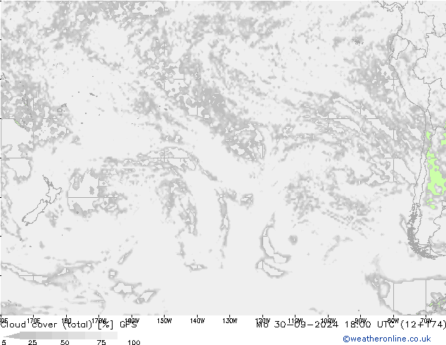 Wolken (gesamt) GFS Mo 30.09.2024 18 UTC