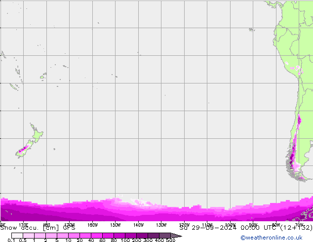 Toplam Kar GFS Paz 29.09.2024 00 UTC