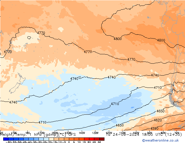 Height/Temp. 1 hPa GFS Ter 24.09.2024 18 UTC