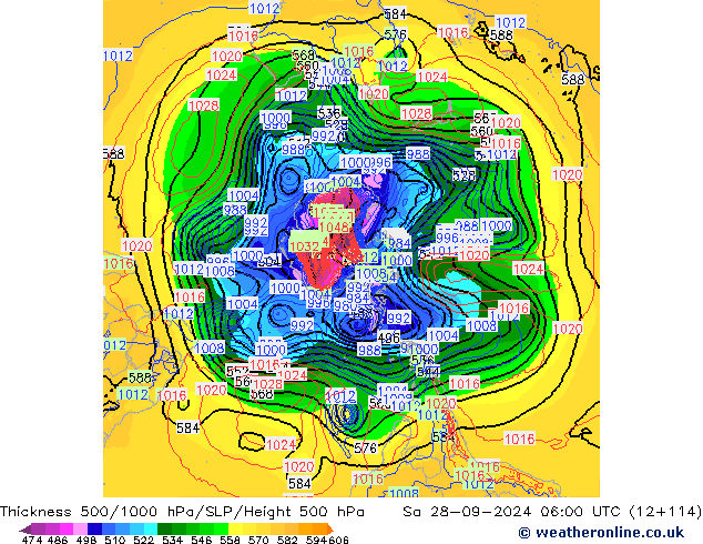 Thck 500-1000гПа GFS сб 28.09.2024 06 UTC