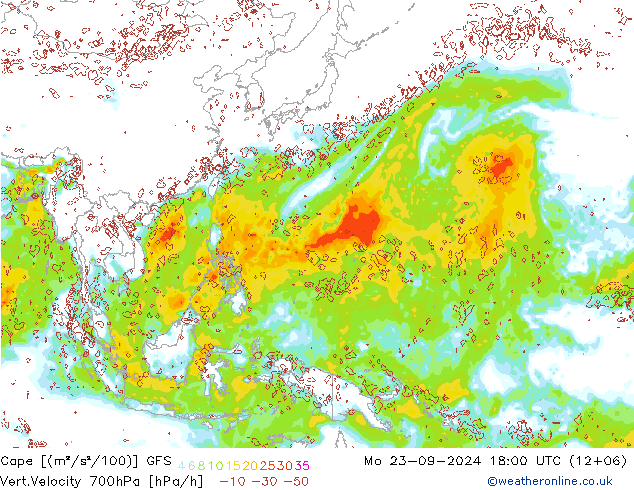 Cape GFS Mo 23.09.2024 18 UTC