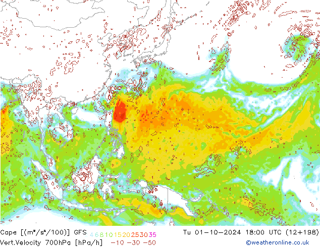 Cape GFS Tu 01.10.2024 18 UTC