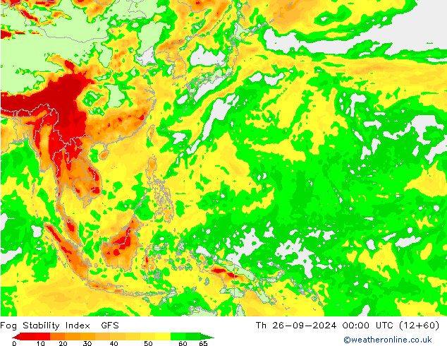 Fog Stability Index GFS Th 26.09.2024 00 UTC