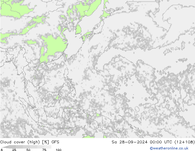 облака (средний) GFS сб 28.09.2024 00 UTC