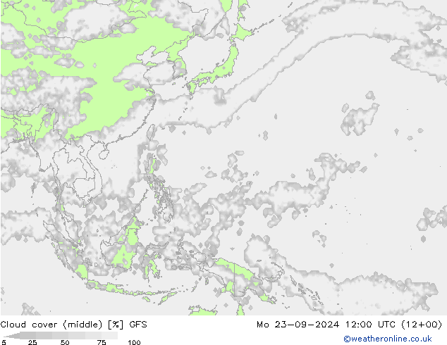 Nubi medie GFS lun 23.09.2024 12 UTC