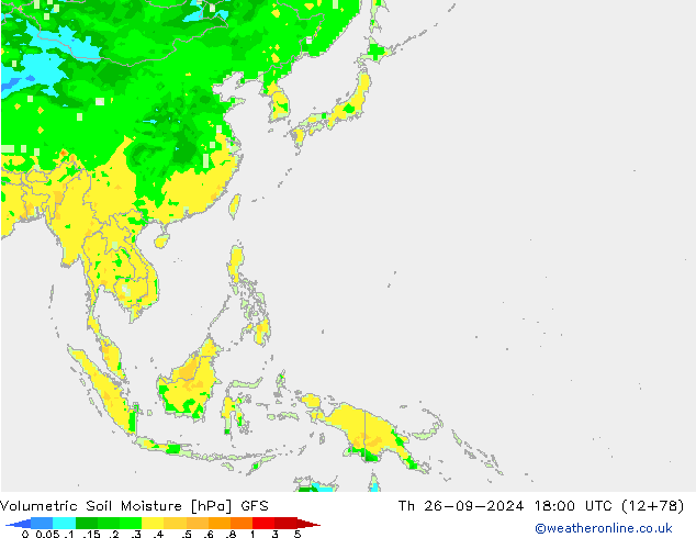 Volumetric Soil Moisture GFS  26.09.2024 18 UTC