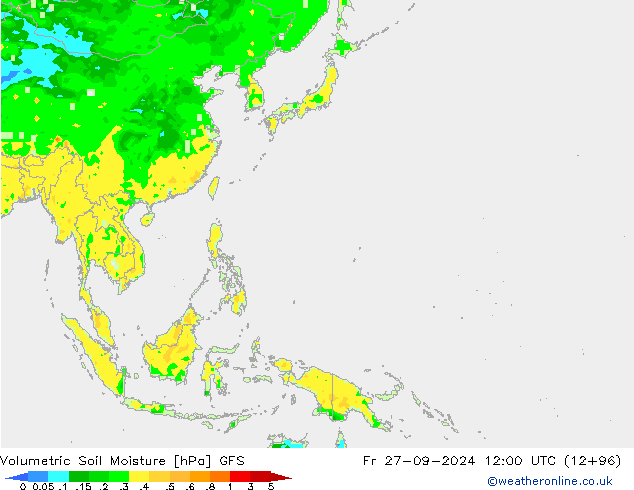 Volumetric Soil Moisture GFS пт 27.09.2024 12 UTC