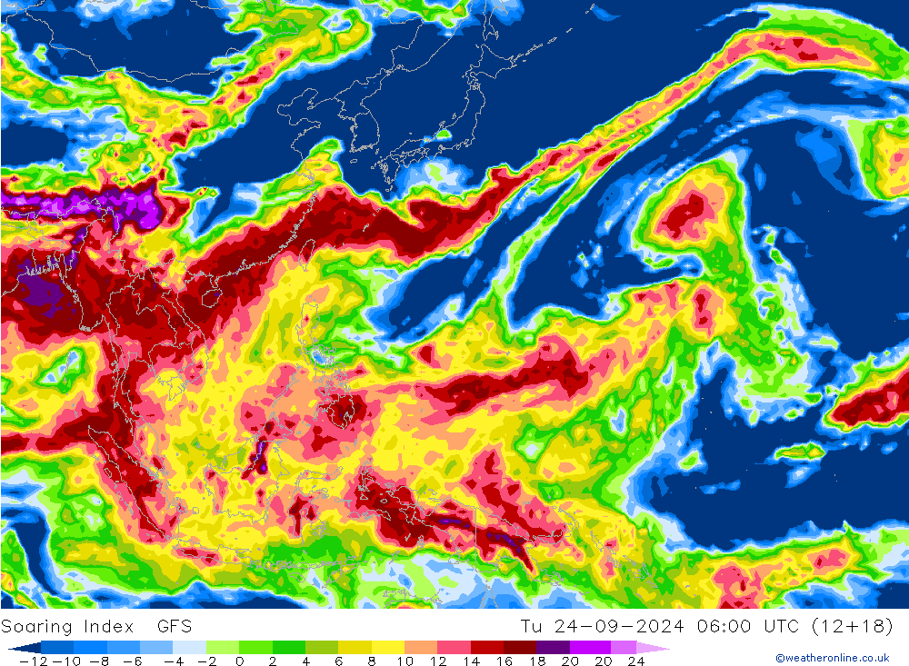 Soaring Index GFS вт 24.09.2024 06 UTC