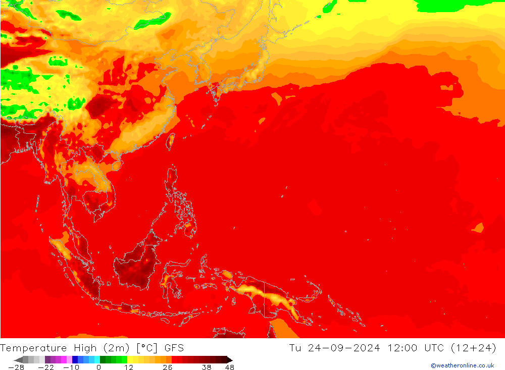 Max.  (2m) GFS  24.09.2024 12 UTC