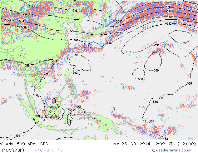 V-Adv. 500 hPa GFS Mo 23.09.2024 12 UTC