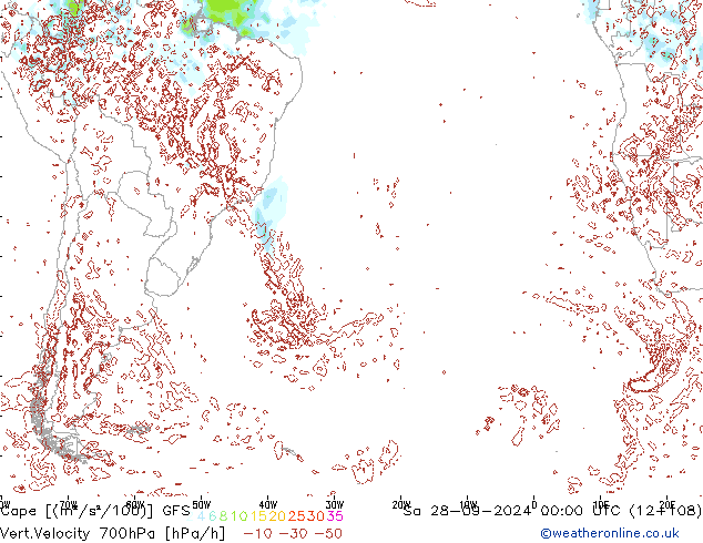 Cape GFS Sa 28.09.2024 00 UTC