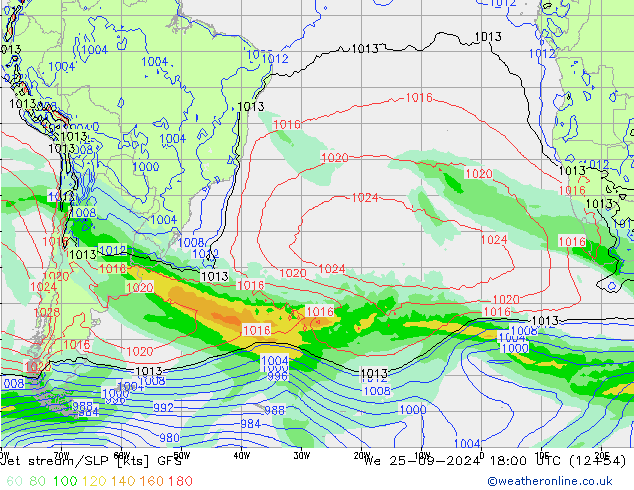 Straalstroom/SLP GFS wo 25.09.2024 18 UTC