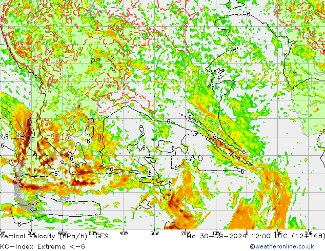 Convection-Index GFS lun 30.09.2024 12 UTC