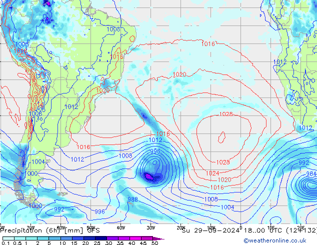 Z500/Rain (+SLP)/Z850 GFS Su 29.09.2024 00 UTC