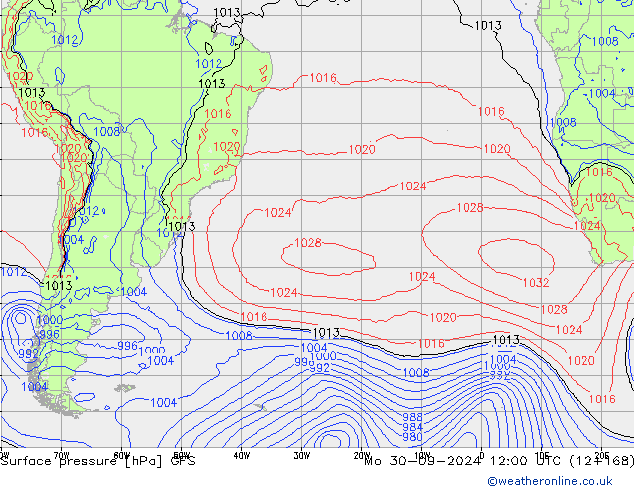 GFS: pon. 30.09.2024 12 UTC