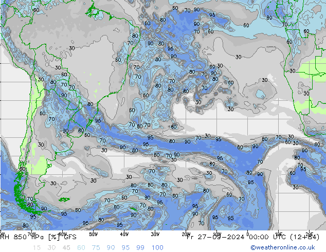 RH 850 hPa GFS pt. 27.09.2024 00 UTC