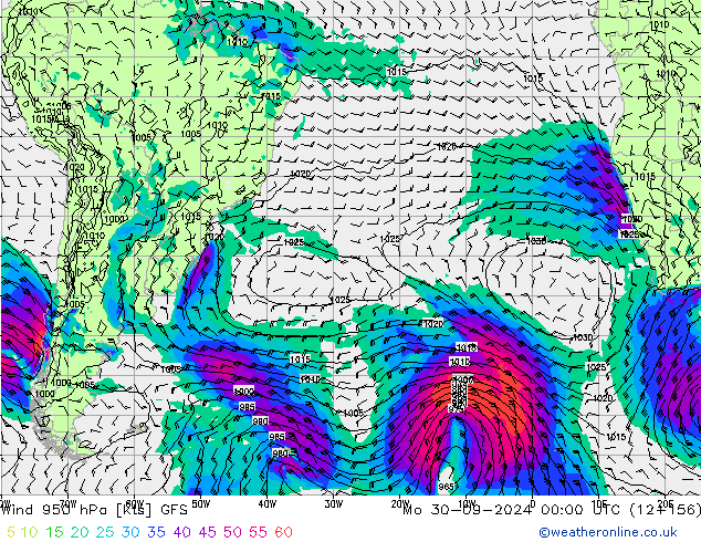 Wind 950 hPa GFS ma 30.09.2024 00 UTC