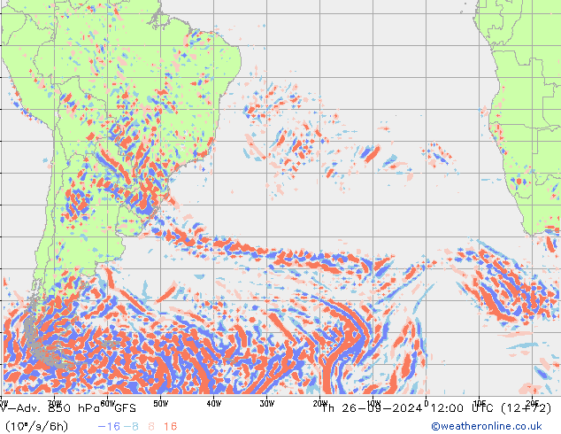 V-Adv. 850 hPa GFS Th 26.09.2024 12 UTC