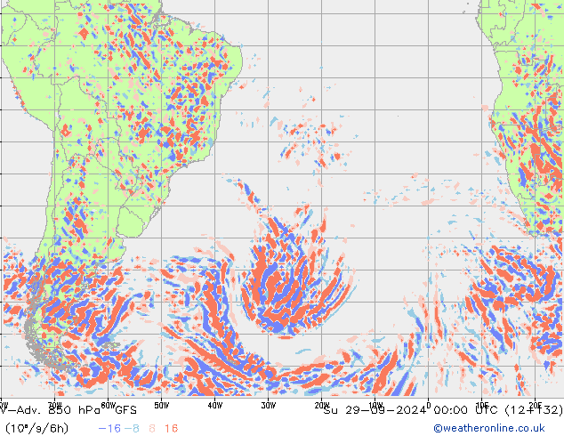 V-Adv. 850 hPa GFS  29.09.2024 00 UTC