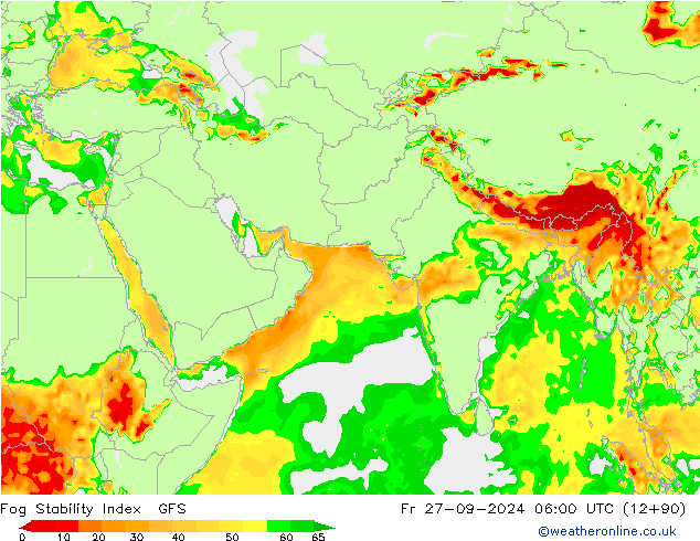 Fog Stability Index GFS ven 27.09.2024 06 UTC