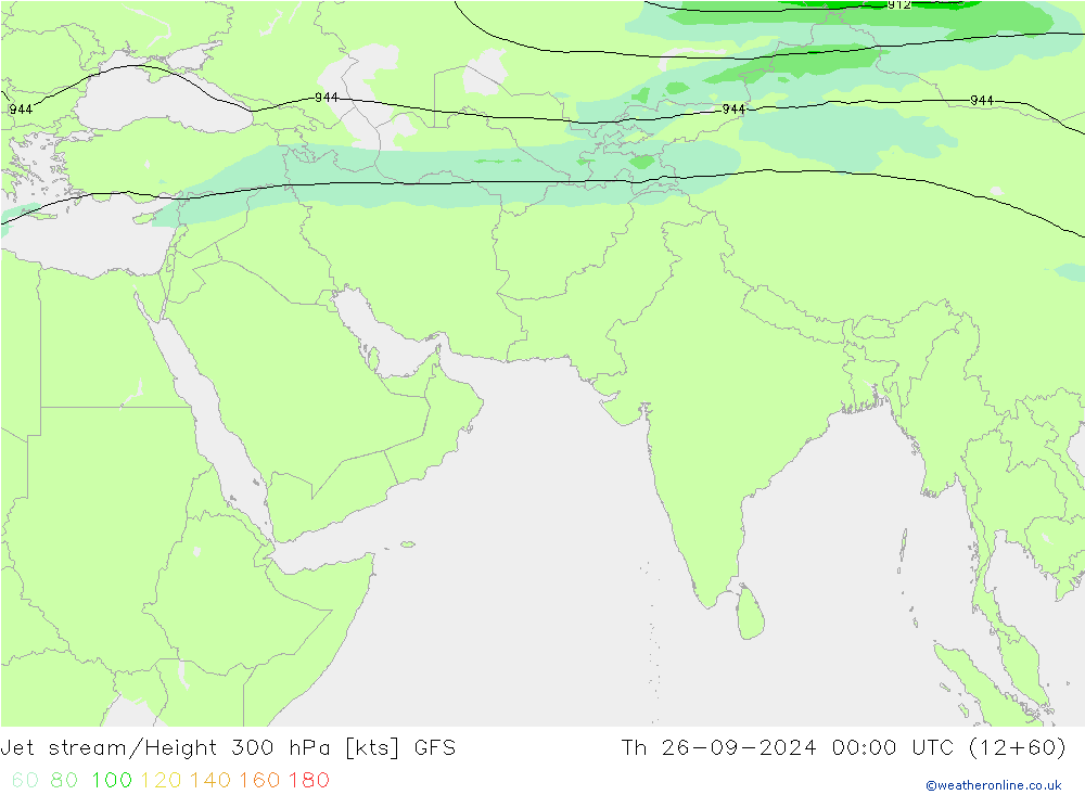 Jet stream/Height 300 hPa GFS Th 26.09.2024 00 UTC