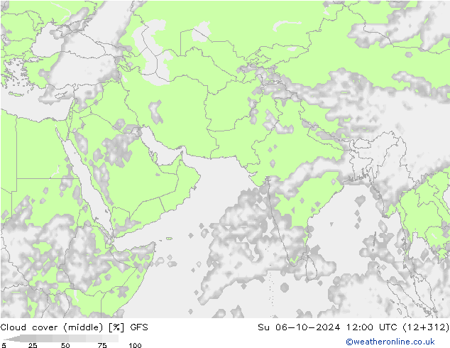 Wolken (mittel) GFS So 06.10.2024 12 UTC