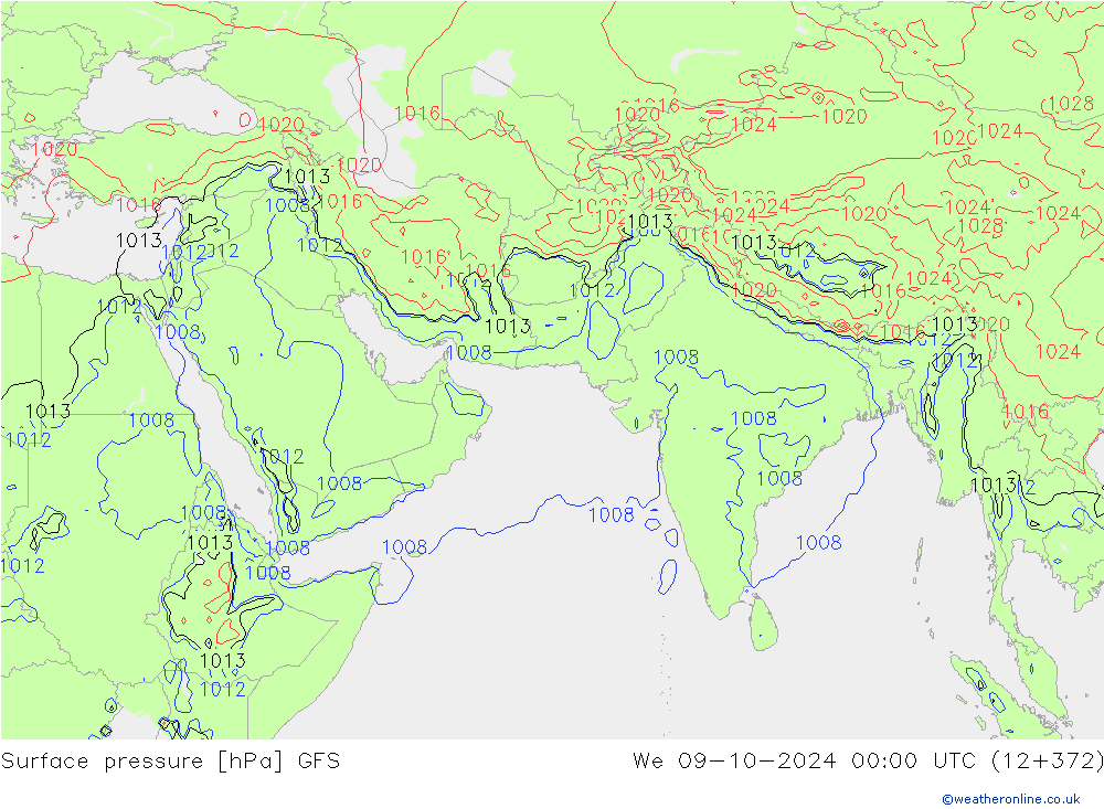 GFS: Çar 09.10.2024 00 UTC