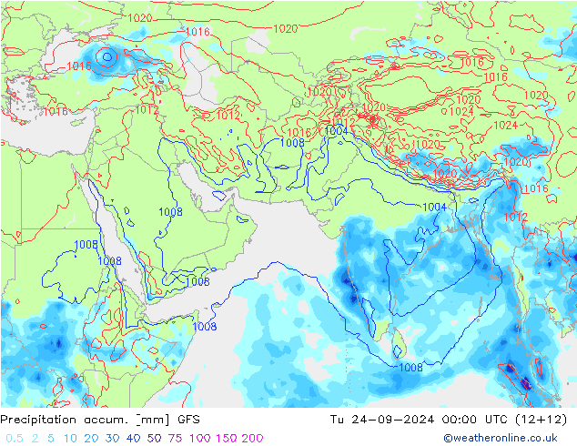 Precipitation accum. GFS mar 24.09.2024 00 UTC