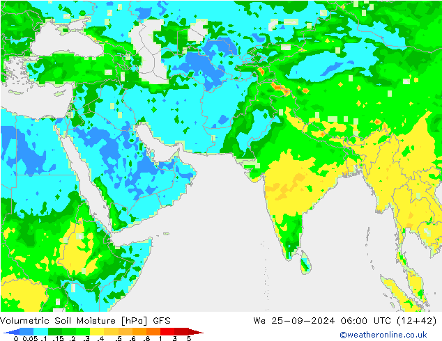 Volumetric Soil Moisture GFS We 25.09.2024 06 UTC