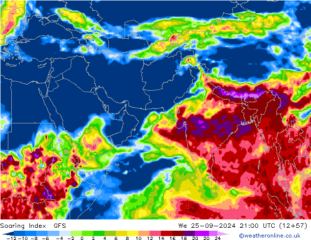 Soaring Index GFS mié 25.09.2024 21 UTC